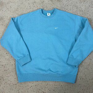 Nike Lab Solo Swoosh Heavyweight Sweatshirt Blue Fleece Lined Size Large Men's